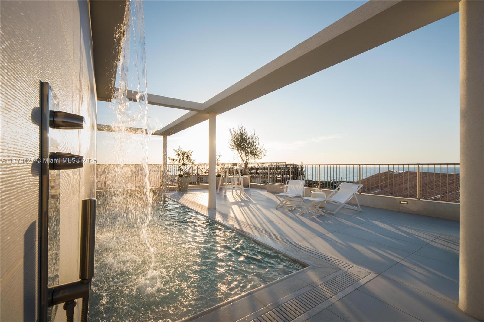 Welcome home to your palace in the sky, with panoramic views of the Mediterranean sea. Sprawling over 3,500 square feet (350 meters) PLUS roughly an additional 2,000 square feet (200 meters) of garden/terrace space. Add to that an infinity rooftop pool overlooking the ocean, for some infinite views of sunset and into the oldest ports in the world. The building offers only 5 exclusive residences, premium construction with hotel-like specs, a lavish private lobby, upscale indoor parking, and a private elevator entrance. The penthouse was designed by the iconic Giorgio Armani, from the pool tiles to the exquisite furnishings. Known as the Royal Golden Penthouse - it's not just a pied-Ã -terre; it's a resonating statement of luxury and a priceless real estate asset.