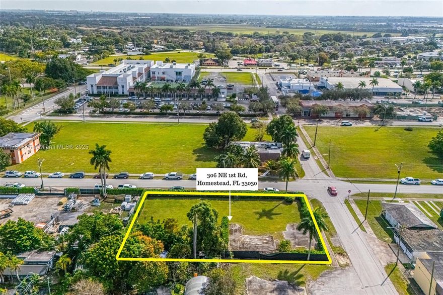 INVESTOR ALERT! Oversized lot zoned B3 (Liberal Commercial Use) located in the heart of Homestead. The seller's architect designed preliminary drawing (not approved by City of Homestead) for 6 units (1,500SF/unit) for industrial/warehouse use. Ideal for an investor who wants to develop and sell OR develop and rent the units for income. Buyers are advised to perform due diligence with City of Homestead to ensure highest and best use of the land.
