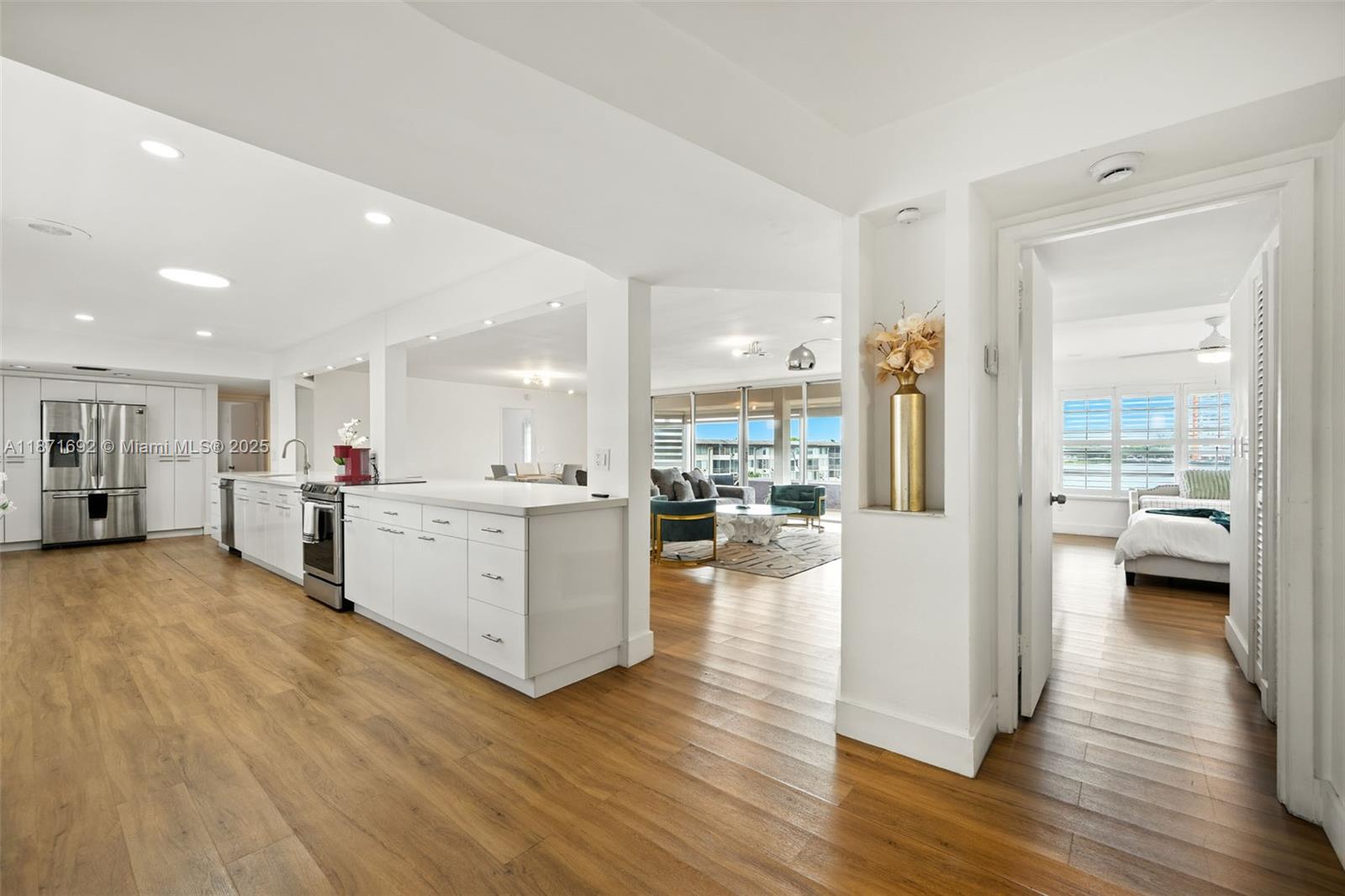 One-of-a-kind 3BD/3BA penthouse in North Miami Beach, originally designed and lived in by the building’s architect. Largest unit in the building, this residence offers an expansive open-concept layout, oversized kitchen, and abundant natural light throughout. Positioned with a beautiful waterfront view, it blends privacy, space, and serenity. Upgrades include two new 2021 A/C units. Ideally located near Aventura Mall, Sunny Isles Beach, Oleta Park, dining, shopping, and I-95. A rare opportunity to own the architect’s personal penthouse with unmatched scale and views.