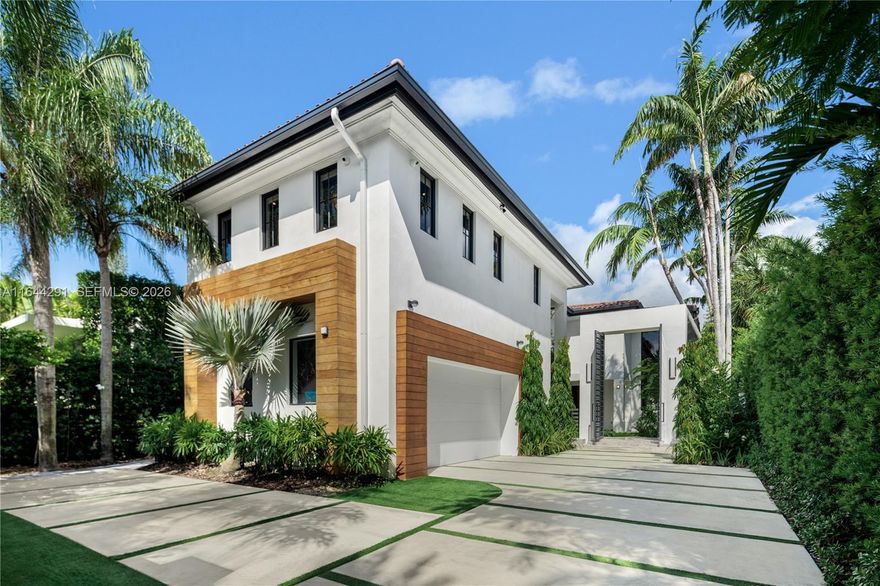 Dive into the tropical fully-renovated turnkey waterfront Modern Mediterranean villa boasts 6 beds/7 baths w/ white oak wood floors, arched doorways, floor to ceiling glass windows unveil natural light & water views. Gather by the fireplace & entertain in the living room w/ 20 ft high ceilings, a built-in bar and a kitchen with high end appliances, fridge & sink with marble countertops. Primary suite brand new custom master closets, outdoor balcony, views of the water, dual vanities & oversized soaking tub. Brand new floor to ceiling new glass doors blur the lines between interior & exterior spaces. 2 car garage. Auto-blinds offer privacy & light control as well. In the backyard there is an outdoor BBQ, pizza oven, pool & spa, sauna & cold plunge, covered terrace, new dock w/ shore power.