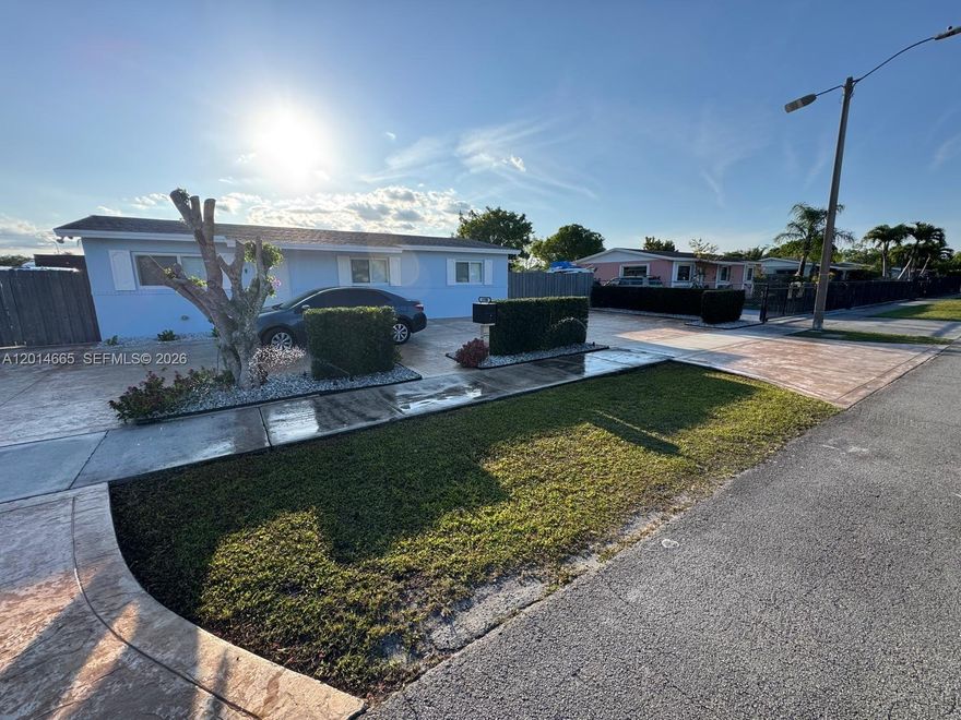 Excellent location, completely remodeled 3/1.  Roof replaced 2020. Plumbing 2021, AC 2022.  Newer kitchen cabinets, new impact doors and windows.  New outside lighting, outside half bathroom.  New closets, new bathroom.  Plum tree, 4 storage sheds, double access doors on both sides, large parking slab on one side behind gates.  Large, covered terrace for entertainment.  New driveway, sprinklers, well, new electrical panel, 15000 watts generator connection, dime lights throughout entire house. Ring doorbell, 8 cameras throughout outside of the house. Kitchen water softener. Too many upgrades to mention.  Close to schools, shopping centers, restaurants, expressway.  Must see.