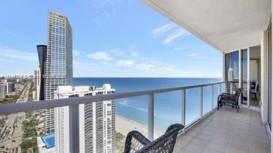 **PRICE REDUCTION** Stunning panoramic views from this spacious 2/2 corner unit (1,423 sf), oceanfront condominiums in Sunny Isles Beach! With marble floors throughout, floor-to-ceiling high-impact windows, and wrap around balcony, unit 3704 features high-floor views of the ocean, Collins Ave, and Intracoastal. The split bedroom layout offers privacy, while the many closets (primary bedroom walk-in) offer plenty of storage. Main bedroom includes balcony access, double sinks in the bathroom, oversized tub and shower. The unit also boasts an open kitchen and laundry room inside of the unit. Enjoy the many bldg. amenities such as the pool, jacuzzi, sports lounge, kids' room, 24-hr security, attended lobby, ocean access, and beach service.  **SELLER MOTIVATED**