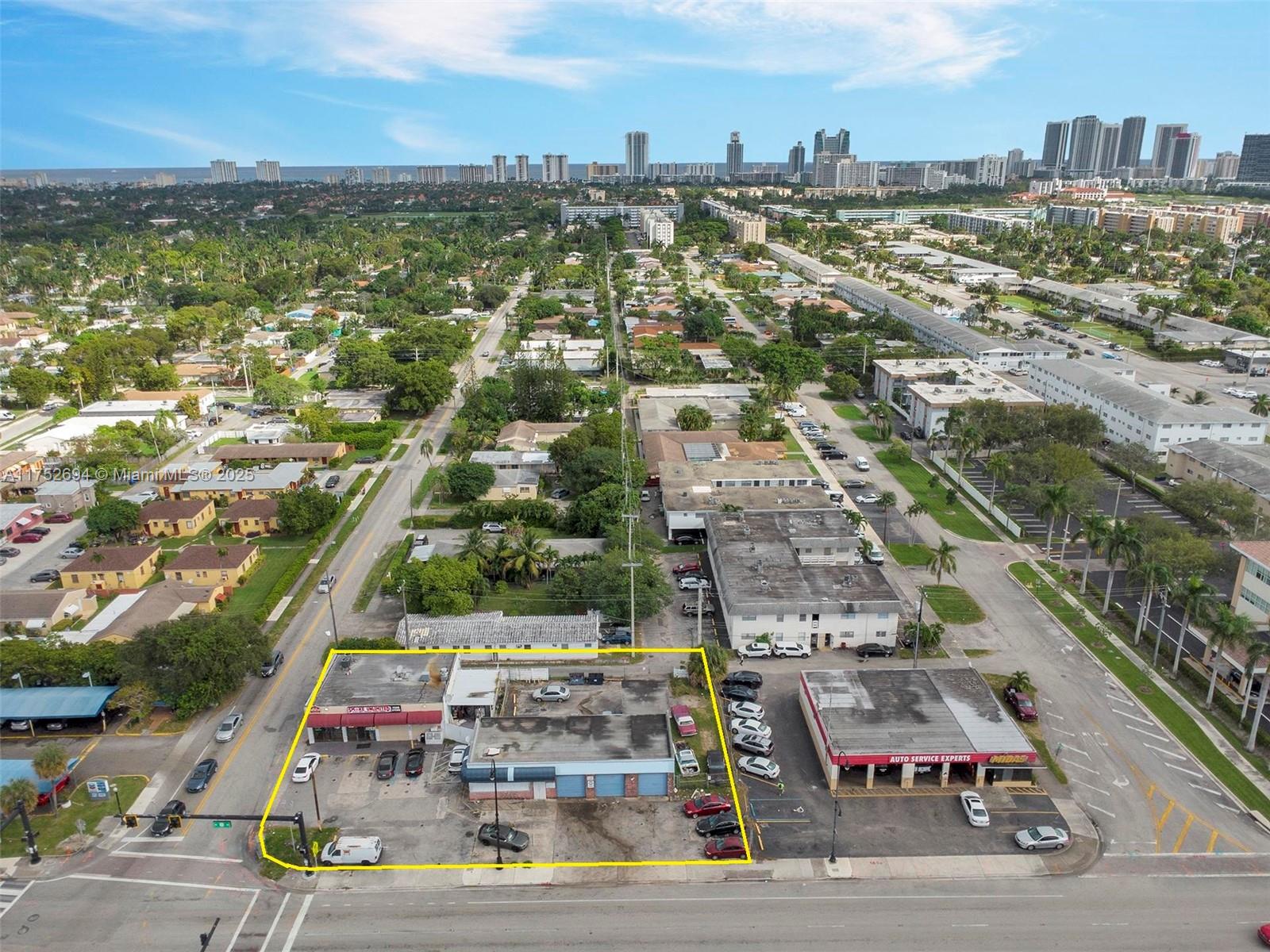 An outstanding investment opportunity with high visibility and extensive exposure, this property includes a retail convenience store/smoke shop and an auto repair shop. Auto Repair Shop: 2,350 sq. ft; Market/Smoke Shop: 1,990 sq. ft; Total Square Footage: 4,340 sq. ft. Prime corner location ideal for current business operations or redevelopment opportunities. Situated on a bustling corner along US-1 Federal Hwy, this location benefits from double front exposure with high traffic volume, both vehicular and pedestrian. Close to Mardi Gras Casino, Gulfstream Park Casino, Aventura Mall, renowned shops, restaurants, and more! Just minutes from the beach, this corner property is perfect for those looking to capitalize on the high traffic and prime location.