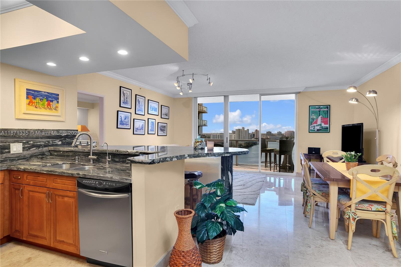 Private and spacious corner apartment in Miami, the largest in the community with two assigned parking spaces and in-unit laundry, offering a quiet lakefront lifestyle with stunning views of tropical palm trees, birds, and the Miami skyline from every window. Featuring 1,308 sq. ft. of living area, a split-bedroom floor plan, and elegant upgrades with new marble floors and premium tile, this home combines comfort and style. Located in a tropical resort-style condominium, residents enjoy first-class amenities such as a marina with boat docks, business center, heated pool, Jacuzzi, fitness center, grocery, spa, sauna, beauty salon, BBQ area with lagoon views, kids play area, EV charging stations, event spaces, and more, making it the perfect blend of convenience, luxury, and lifestyle.