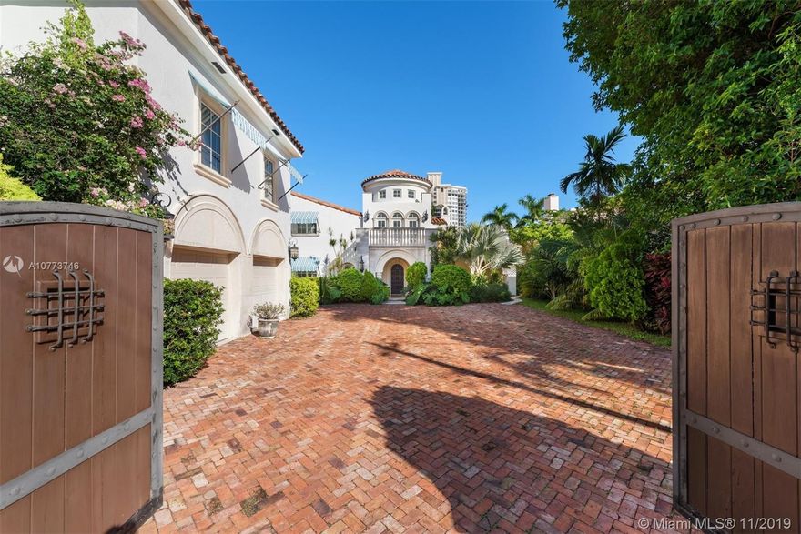 This elegant Pine Tree waterfront estate sits on a 12,920 square foot lot with 76 feet on the water. Enjoy the utmost privacy at this beautifully landscaped 5 bedroom/5.5 bathroom home with gated entrance and expansive driveway. Take in views of the water from all terraces off of the bedrooms and from your light-filled living room with fireplace and dining room. Separate guest house above the garage with its own entrance and full bath. The exquisite principal suite includes a one-of-a-kind all marble principal bathroom. Experience Miami’s famous east ocean breezes from your sparkling pool and private dock.