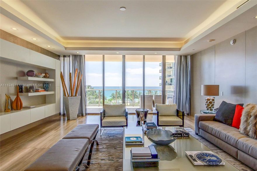 Amazing furnished 3 Bedrooms flow through home offers both ocean and city/bay views located at St Regis Bal Harbour. Designed by Nick Luaces who was behind several model units for the Developer. Beautiful finished and decorated throughout with so many upgrades and high end appliances. 5 Star amenities with 4 pools, 3 restaurants, 24 hour butler service. Across from world famous Bal Harbour shops.