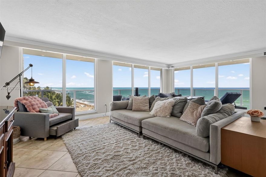 DIRECT OCEAN FRONT WITH WRAP AROUND BALCONY
Rarely available and now offered at an exceptional value, now reduced by $200,000, this full-frontal oceanfront residence delivers the ultimate South Florida lifestyle. Residence 504S is wrapped in breathtaking, panoramic ocean views from nearly every room, showcasing one of the most desirable and spacious floorplans in the building. This expansive 2-bedroom, 2-bath home combines coastal elegance with thoughtful upgrades throughout. Recent improvements include updated plumbing above and below the unit for peace of mind, brand new electrical panel, a brand-new luxury washer and dryer, a cleverly designed hidden pantry, and a custom-built window bench with concealed storage, perfectly blending function with style. Wake up to the sound of the waves and enjoy seamless indoor-outdoor living with endless ocean vistas as your backdrop. Residents enjoy a full suite of resort-style amenities, including pool and beach service, a state-of-the-art fitness center, an on-site restaurant, 24/7 concierge and security, and valet service, offering both convenience and elevated living at every turn. This is a rare opportunity to own a premier oceanfront property at unmatched value, where luxury meets lifestyle.