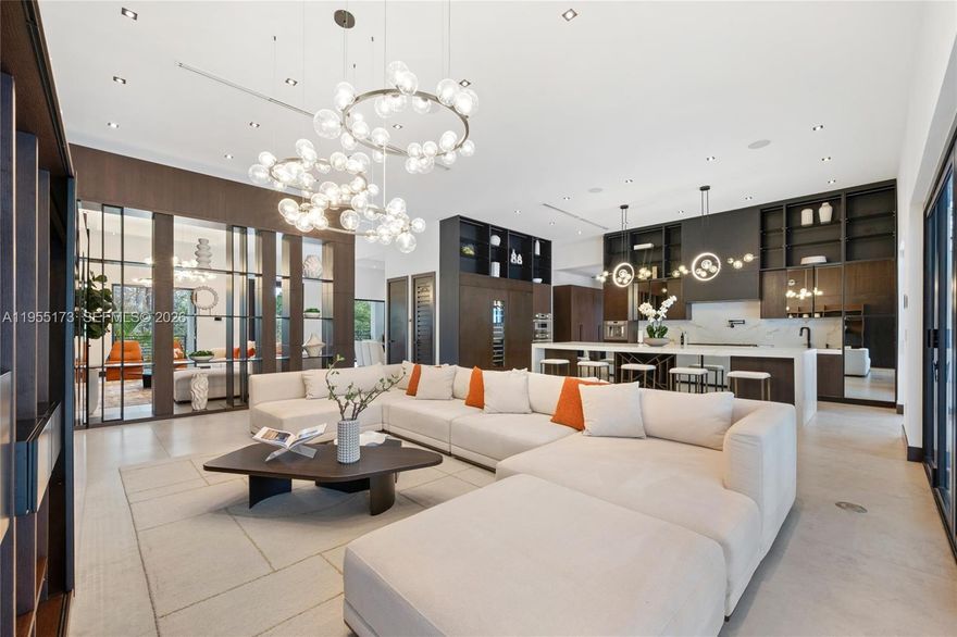 Experience unparalleled luxury in this 2025-built masterpiece, perfectly situated on a lush, private acre. This sprawling estate of 6000 SF features 5 oversized bedrooms pus office and 6.5 designer bathrooms, defined by soaring ceilings and abundance of natural light. The heart of the home is a spectacular epicurean pen concept kitchen with marble counter tops and premium appliances. Seamlessly flowing into expansive entertaining areas. Architectural excellence is on display with rich, dark wood custom paneling and meticulous built-ins throughout, fireplace, designer 4x8 porcelain tile floors. Retreat to a beautiful primary suite with a sanctuary spa-like bath. Stunning expansive patio/inviting large pool, full summer kitchen, cabana bath. A rare opportunity to own a modern legacy home with warmth and sophistication. Fabulous for family living and entertaining. Ideally located amongst top Pinecrest schools and A list prestigious private schools. Easy access to daily commute, shopping... Lots of extras Truly a gem! See Broker's remark for showing instructions.