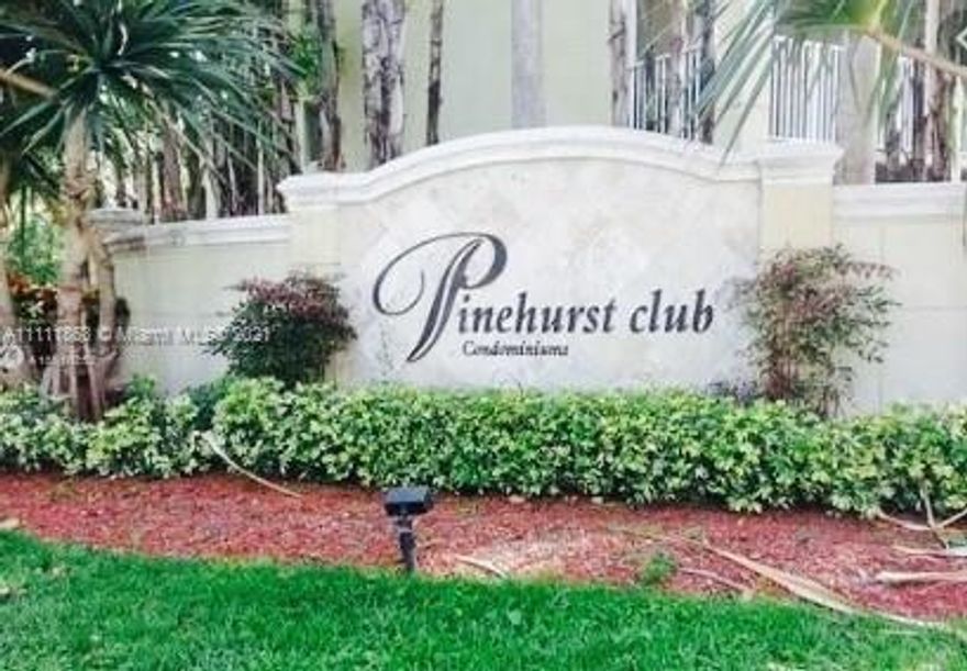 1 Bedroom 1 Bathroom unit, located in Hollywood Hills in gated community of Pinehurst Club. Tile floors, full size washer, dryer, with screen balcony. Community offers heated pool, sauna, clubhouse, fitness center, BBQ area and much more.