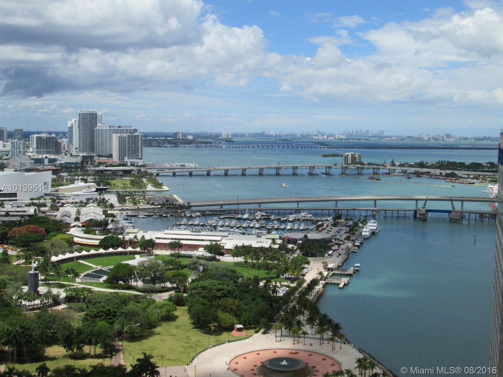 Best studio at One Miami!! Porcelain floors throughout. High floor, clear view of the Bay and Downtown. Out of this world!! Sorry, no pets. Internet and Basic Cable included! Storage Unit included PLUS lower level prime sparking spot. Internet and Basic cable included.