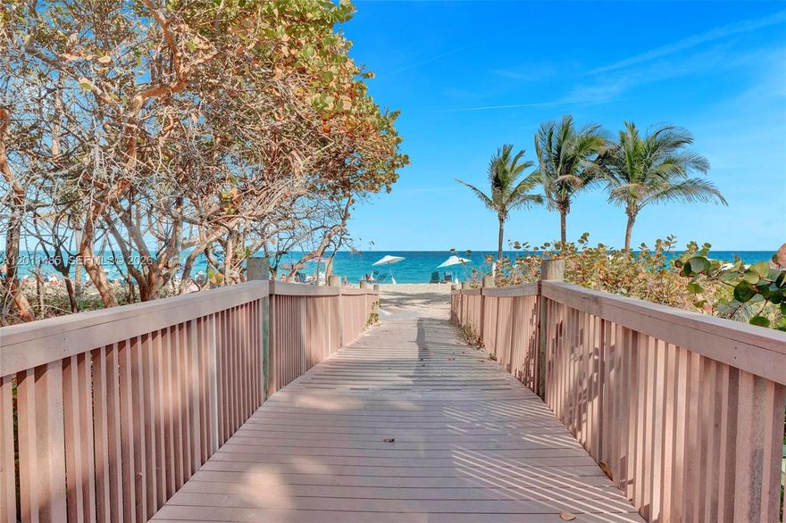 Amazing and big 1/1.5 plus a den that could be a great extra room/ guest room /office. Can be rented out right away. Resort style living bldg. that is just steps away from the famous Hollywood board walk that offers great Restaurants, Music and an amazing big and white beach. Unit has been updated with new master bath and white kitchen with granite counter tops and white/grey tiles. Unit is very bright and has amazing OCEAN views and South Lake views. You have one garage parking but free Guest Parking. Bldg offers, Restaurant, Tennis, Pickle Ball, Basketball, Gyms, BBQ area, Heated Pools, Bike Storage, Storage room for each unit. 40year has been competed and assessment has been paid in full. Full reserves.