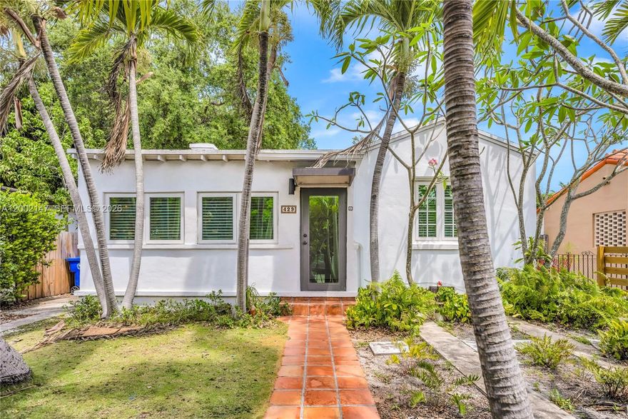 Quaint and charming 2-Bedroom/ 1-Bathroom home available for lease in the Upper Eastside's historic Palm Grove neighborhood. Situated along one of Miami's bourgeoning corridors ; Biscayne Blvd, this lovely Spanish revival home has been lovingly updated for classic Miami living with a contemporary look and feel. The home features a fully gated/fenced yard space with lush tropical trees & plantings adorning the abode. Floor-plan is surprisingly open and flows well from the voluminous living room to the open kitchen/dining area. Spacious "Florida Room" can be enjoyed in a variety of ways and leads to the recently fenced backyard space with outdoor dining space. Secure-Gated vehicle parking available in addition to ample street parking. Water utility service and regular landscaping of the property to be included in the rental payment. 

Property is located in the heart of Miami's historic "MiMo District" featuring classic Miami mid-century architecture. Today, the "Boulevard" features a bevy of fine restaurants, cafes, boutiques, and more. Additionally, one can walk to the nearby "Ironside Miami" ; a mixed-use center featuring design showrooms, eateries, salons, art studios and galleries. 

Parcel is divided with a separate guest cottage and access point in the rear of the property. Tenant currently residing in the guest cottage holds Lease for that unit until November 2026. Main house is separated with its own private entrance and fenced-off yard space.