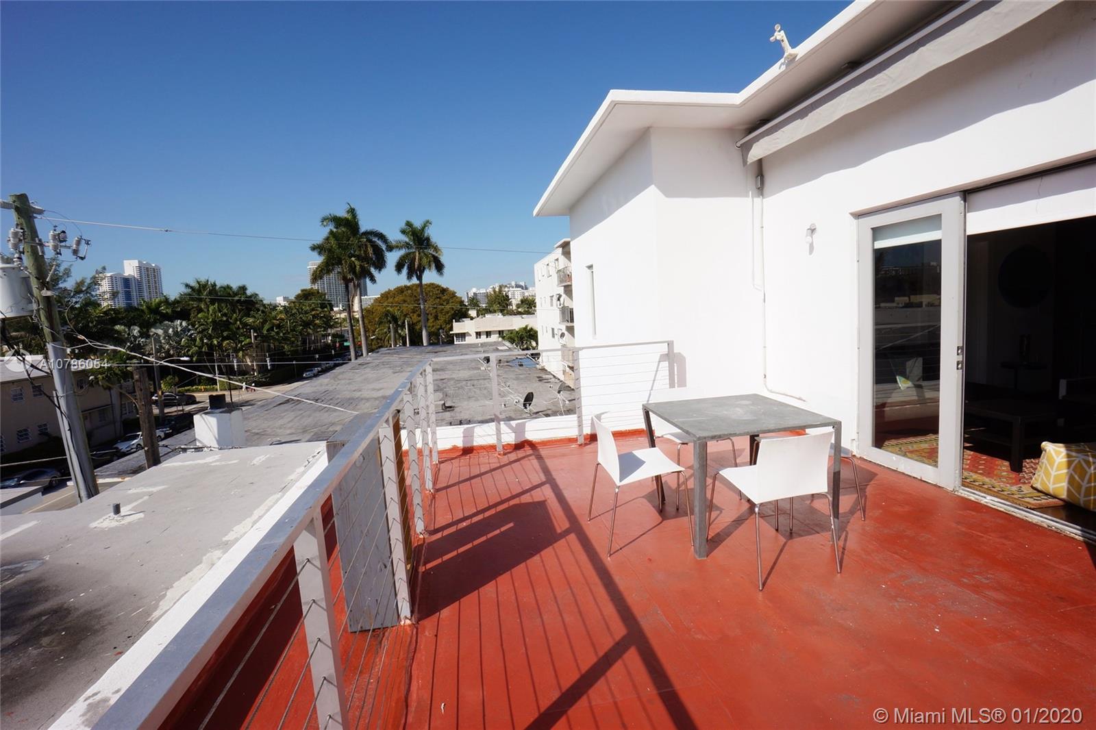 Charming and tastefully furnished Penthouse 2/2 in the heart of Art Deco district, half block from Lincoln Rd. Super bright, huge private roof terrace, modern kitchen, white lacquer kitchen cabinets, SS appliances, white marble bathrooms. Terrific location only half a block to Lincoln Road with a gorgeous view of South Beach. Turn key in , fully equipped, queen and king sized bed. Master bedroom w/ensuite bathroom. Easy to show!
