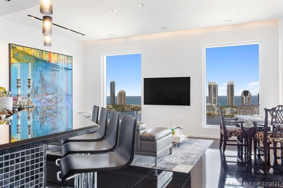 One of a kind, magnificent TOWER SUITE residence with 11ft ceilings with over 3,600 square feet of living space. The apartment has 4 bedrooms, 3.5 bathrooms, beautiful office and family room. Great modern kitchen and a fantastic ceiling & lighting plan and smart home automation system, Italian doors throughout, and beautiful built ins and closets. This apartment is a gem with incredible views of the bay, ocean and sunny isles skyline. A must see! Ready to move in! Come experience the best that Williams Island has to offer – 3 restaurants, marina, tennis club, waterfront children’s playground, dog park and spa.