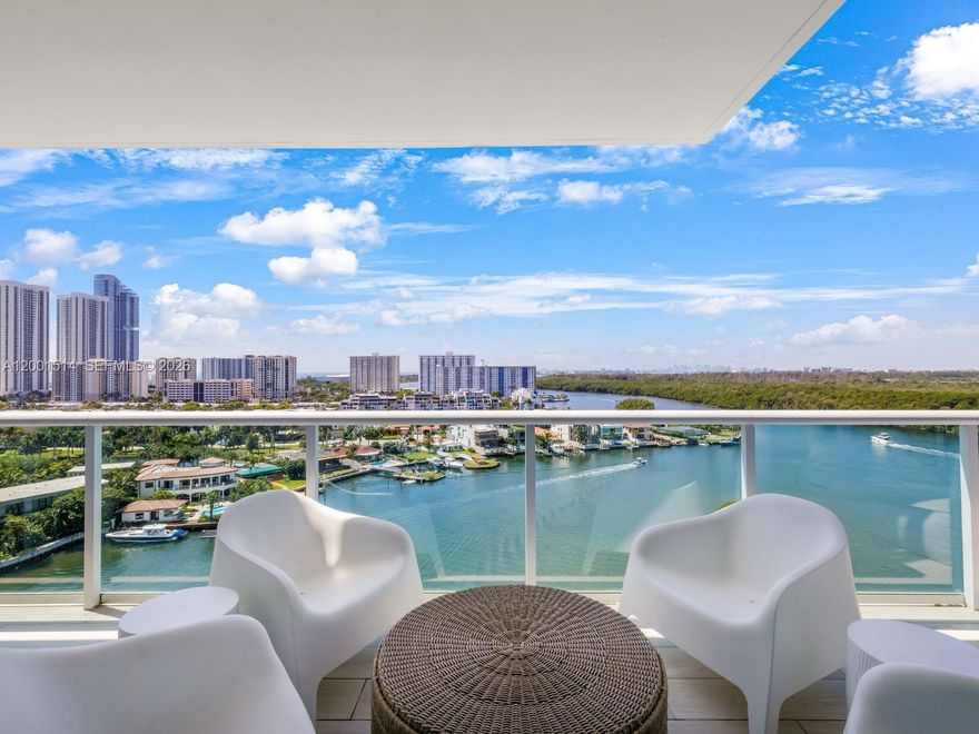 Experience the best of the Miami lifestyle from this stunning waterfront 2Bed + Den / 3 Full Baths residence with breathtaking, unobstructed Intracoastal, Ocean, City, and Oleta Park views. Located in one of Sunny Isles Beach’s most sought-after boating communities with marina access for large vessels—truly a boater’s paradise. This bright and spacious unit features an open terrace ideal for relaxing or entertaining, complemented by elegant porcelain floors throughout. Enjoy resort-style amenities including a sun-filled pool, 24-hour security, valet, and pet-friendly living. The perfect canvas to create your dream home.