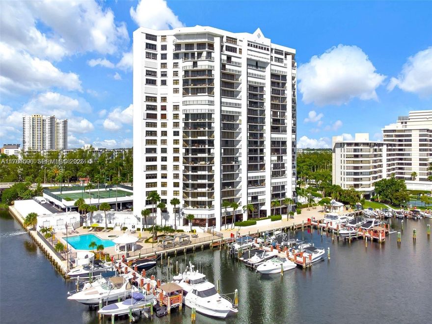 Spacious 2BR/2BA condo 8th floor in Anchor Bay Club featuring balcony access from the primary suite and beautiful water views. Renovated kitchen with stainless steel appliances, granite countertops, and breakfast area. Marble flooring in main areas, parquet in guest bedroom, full-size washer and dryer, and accordion shutters.
Resort-style amenities include 24-hour front desk, heated pool, spa, gym, tennis courts, and more in the gated Three Islands community, minutes to the beach, Aventura Mall, and Gulfstream Park.
