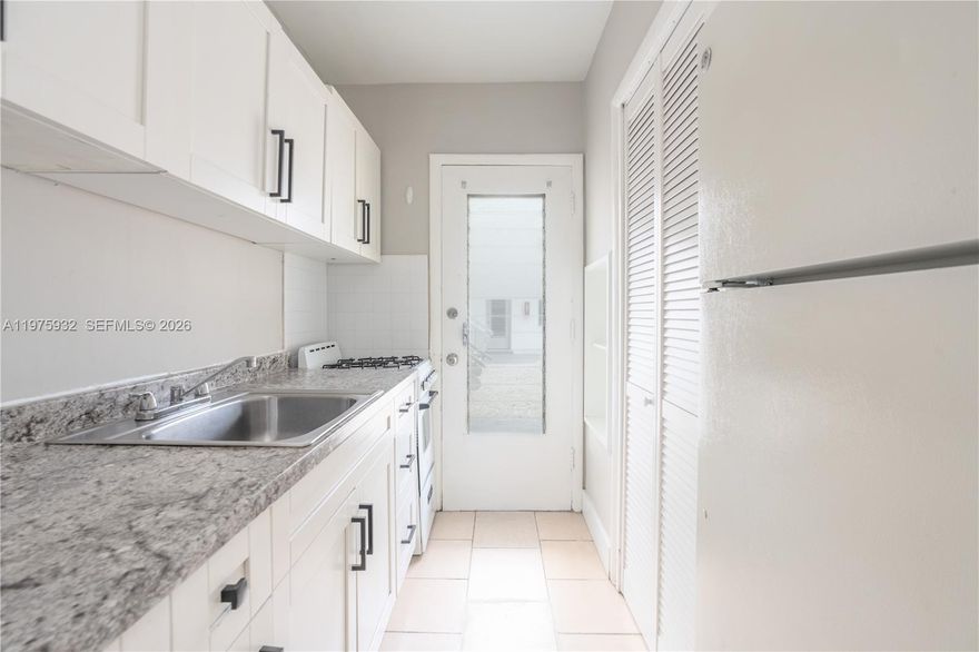 Remodeled 1 bedroom, 1 bathroom apartment in the heart of North Beach. Unit offers custom cabinetry, custom countertop and updated full bathroom with bath tub. Bedroom is very spacious and offers his and her closet. Rent includes 1 assigned parking and water. Building includes a washer/dryer area and lush landscapes. Minutes away from the beach, Publix, Normandy Isles, & Parkview Island Park.