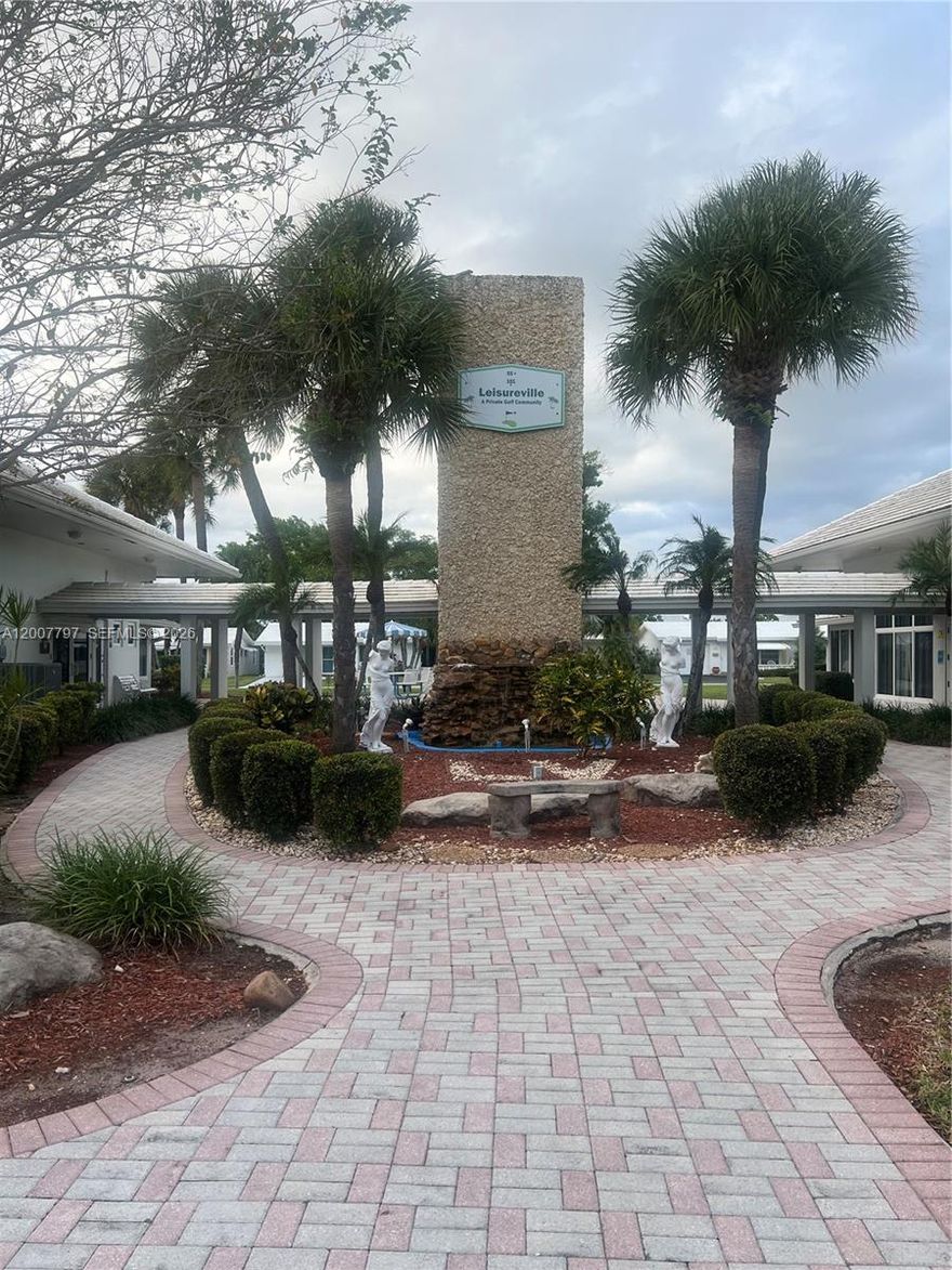 ENJOY THE SOUTH FLORIDA LIFESTYLE AT LEISUREVILLE A 55+ GOLF COMMUNITY! RARELY AVAILABLE, FIRST FLOOR 2 BEDROOM WITH JACK AND JILL BATHROOM. TILED/WOOD FLOORING AND CEILING FANS THROUGHOUT. LARGE PATIO WITH TRANQUIL GARDEN VIEWS TO ENJOY YOUR MORNING COFFEE AND ADDED LIVING SPACE. PET WELCOME! EASY ACCESS AND VISUAL OF YOUR PRIVATE PARKING SPACE FROM YOUR UNIT! LAUNDRY, MAILROOM AND STEPS TO BREATHTAKING POND WITH FOUNTAINS FOR YOUR ENJOYMENT. UNBEATABLE VALUE WITH NO LAND LEASE!!! 40 YEAR MILESTONE COMPLETE!  LOW HOA FEE! ROOF REPLACED IN 2018. COMMUNITY HIGHLIGHTS INCLUDE RESORT STYLE HEATED POOLS, CLUBHOUSE, BBQ AREA AND FREE 9 HOLE GOLF COURSE FOR ALL THE RESIDENTS! A FULL CALENDER OF SOCIAL ACTIVITIES WITH BEAUTIFUL WELL-MAINTAINED GROUNDS. GREAT LOCATION, MINUTES TO BEACH, RESTAURANTS, SHOPPING IN BOOMING POMPANO BEACH! GREAT FOR SEASONAL OR FULL-TIME HOME! DON'T MISS THIS OPPORTUNITY TO OWN AN AFFORDABLE CONDO IN A GREAT EAST LOCATION!