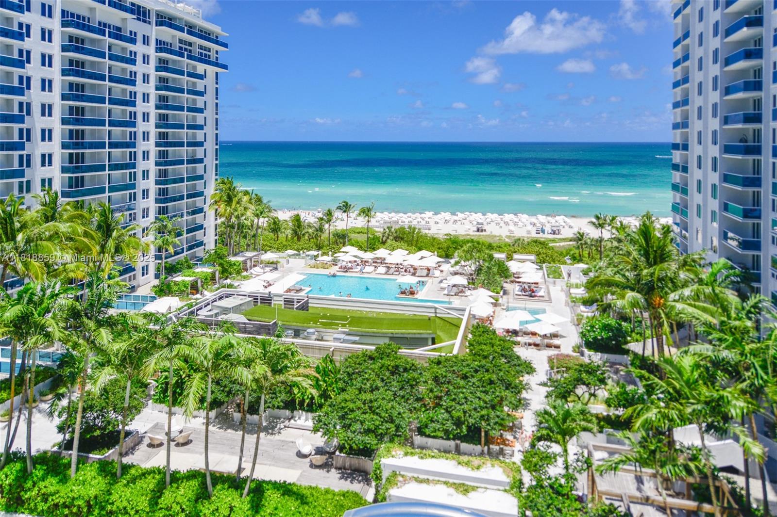 ABSOLUTELY AMAZING DIRECT OCEAN VIEWS. Rarely available 1 bed 2 bath turn key condo at the remarkable Roney Palace. Best line in the building. East Views over the central pool and direct to the ocean that provides wonderful light. Incredible amenities shared with 1 Hotel. 3 pools, gym, beach club, restaurants, pool service, beach service. Makes for an ideal second home or as investment property as can be rented immediately great return.