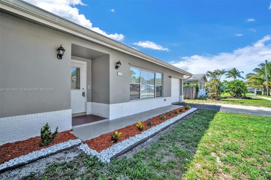 Beautiful 4 Bed 3 bath Spacious home is newly & tastefully renovated. Open floor layout with vinyl laminate flooring throughout, spacious kitchen with granite counter tops,kitchen bar eating or dining area. Roomy double closets in the master bedroom with a renovated & reimagined private bathroom. Living room & dining room areas are great for a large family. Freshly painted inside and out, brand new recessed lighting, and washer dryer. Private Street with no drive through traffic. Great neighborhood that centrally located minutes from the beach, 95 expressway, shopping, entertainment, and hospital. Prime Pompano Beach Area that is great investment now and for the future. Gated back yard for privacy, family fun.Garage, front porch, plenty of front & back yard for pool. Call today!