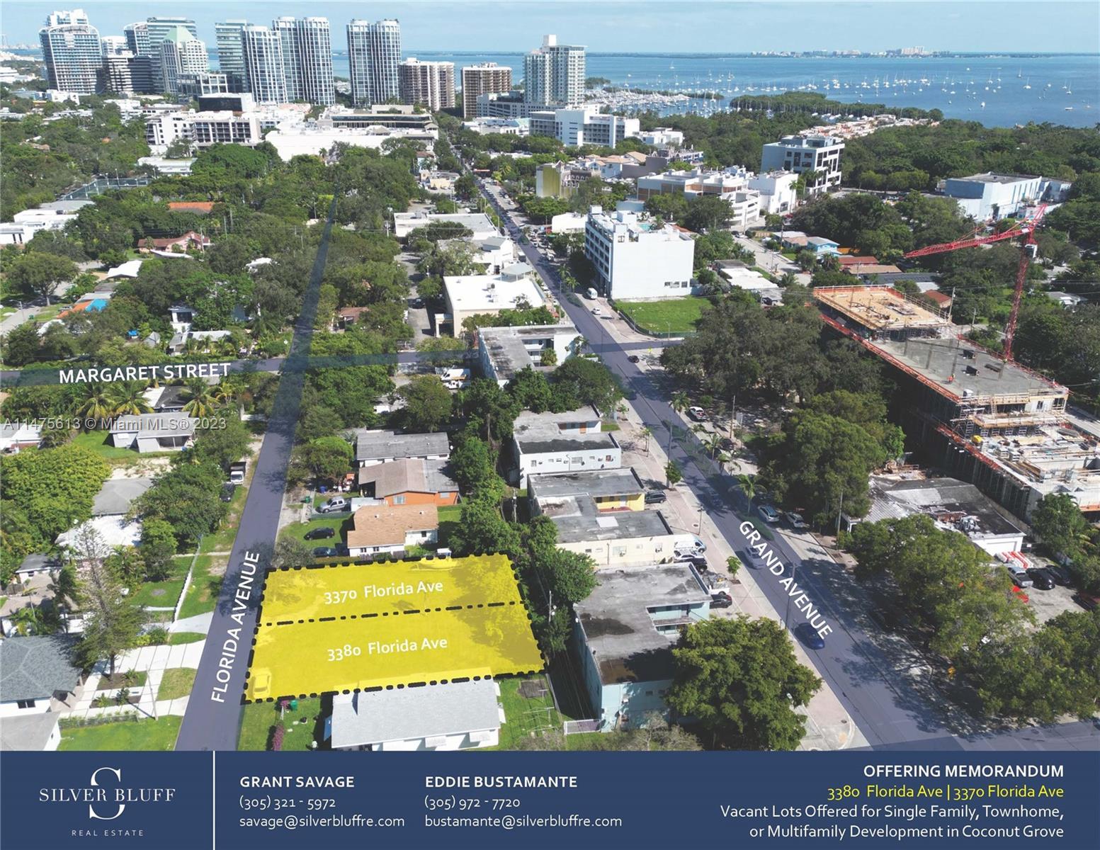 Located at 3370 and 3380 Florida Avenue. Both vacant parcels offer the potential to build single family or duplex townhomes. Additionally, the lots can be combined for a multifamily development. This is an excellent opportunity to develop a for sale or rent project. Each lot can be sold separately. The neighborhood of Coconut Grove is one of the most desirable areas in all of Miami. Nestled between Biscayne Bay and US-1, the Grove is home to some of the best schools from Preschool to High school in all of South Florida. This property is walking distance to downtown Coconut Grove which contains some of the finest restaurants and retail the Grove has to offer. Coconut Grove is also home to many parks and green spaces making it a highly active community.