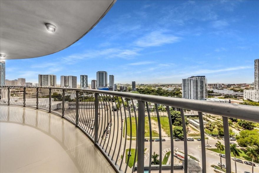BEST PRICE IN THE ENTIRE BUIDLING! Impeccable and spacious 2 bed 2 bath condo with wraparound balcony offering panoramic city and skyline views, plus breathtaking sunsets. Upgraded finishes include custom wood wall paneling, granite counters, and stainless steel appliances. Open layout with floor-to-ceiling windows, BRAND NEW washer/dryer, and spacious primary with walk-in closet. Enjoy resort-style amenities including fitness center, sauna, BBQ area, social room, 24/7 concierge, valet, and convenience store. Get ready to enjoy your brand new resort style pool as they undergo their renovation. Owner paid assessment in full.  Prime location across from Margaret Pace Park, near Wynwood, Midtown, Design District, Miami Beach and airport.