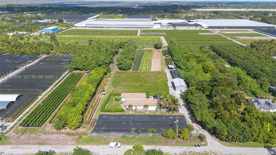 Opportunity to Lease an established nursery in Homestead. The property features a main house that has been subdivided into a 3 bedroom/1 bath main house, 2 bedroom/1 bathroom separate space and 1 bedroom/1 bathroom additional efficiency. The property also includes a large pergola used to store equipment and includes one full bathroom. Tenant has the option to maintain the current business in place or can start from scratch with all irrigation still in place. Currently being used as an exotic bamboo and soy bean nursery. Equipment onsite can also be included and negotiated via separate agreement with owner.