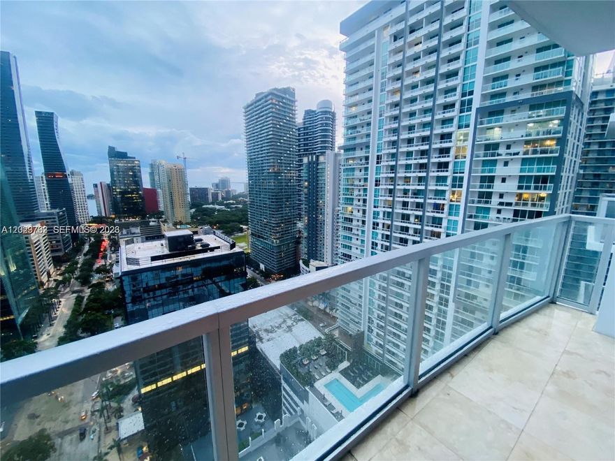 Bright and spacious studio residence on the 31st floor at 1060 Brickell, offering amazing south-facing views from a large private balcony. This unit features Open-concept kitchen with peninsula, wood floors, ample closet space, and an in-unit washer and dryer, creating the perfect urban retreat in the heart of Brickell. Enjoy top-of-the-line amenities including a sunlit pool deck, state-of-the-art fitness center, business lounge, golf simulator, and stylish social areas. Full-service building with 24-hour concierge, valet, security, and much more: 1060 Brickell Condo is considered one of the most sought-after residential buildings in Brickell’s financial district. Walk to Brickell’s top restaurants, shops, and nightlife from this prime location. Includes one assigned parking space.