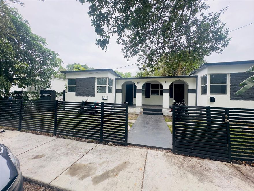 GREAT INCOME INVESTMENT OPPORTUNITY. Beautiful fully renovated duplex with 5/2 ($3,300) and 4/2 ($3,100). Both units are on annual leases. Open layout with spacious bedrooms, living room and bathroom, custom kitchen, stainless steel appliances, in-unit full-sized washer & dryer, tile floor, impact-resistant windows and doors throughout the entire property, central A/C, and freshly painted interior/exterior. It is a fantastic location, close to the Design District, Airport, Wynwood, Midtown Miami, and Downtown Miami.