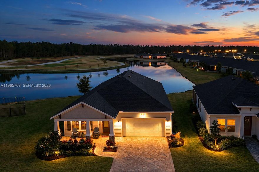 LOT 237 – PREMIUM WATERFRONT AND GOLF POSITIONING IN STILLWATER

Over 108 feet of waterfront and a long water corridor extend from the front entry through the backyard to the next cul-de-sac. Lot 237 offers rare wraparound exposure and a large side yard framed by seven windows, a configuration not typical within the community.

Positioned along the 16th green and 17th tee box, this homesite delivers openness, privacy, and extended sightlines rarely achieved in golf communities. Unlike interior lots compressed between neighboring homes, it preserves meaningful separation on multiple sides. Open space and enhanced privacy define this setting. Extended sightlines and preserved spacing distinguish the lot. The cul-de-sac placement further reduces through traffic and reinforces quiet positioning.

Located in Stillwater Golf and Country Club, a 2022 championship community in St. Johns featuring an 18-hole course with unlimited golf included in the HOA. Approximately 4 miles west of I-95 and Durbin Park, residents enjoy a clubhouse with restaurant and bar.

The Sierra floor plan offers 2,295 sq ft, a 17.6-ft-wide family room, 4 bedrooms, and 2.5 baths. Features include a front patio, rear lanai, 9-ft ceilings, and a gourmet kitchen with oversized island.

Upgrades include a 4-stage whole-house Kind water system with UV, Lennox PureAir filtration, oversized garage with walkable attic, rear retaining wall, and over $30K in improvements.