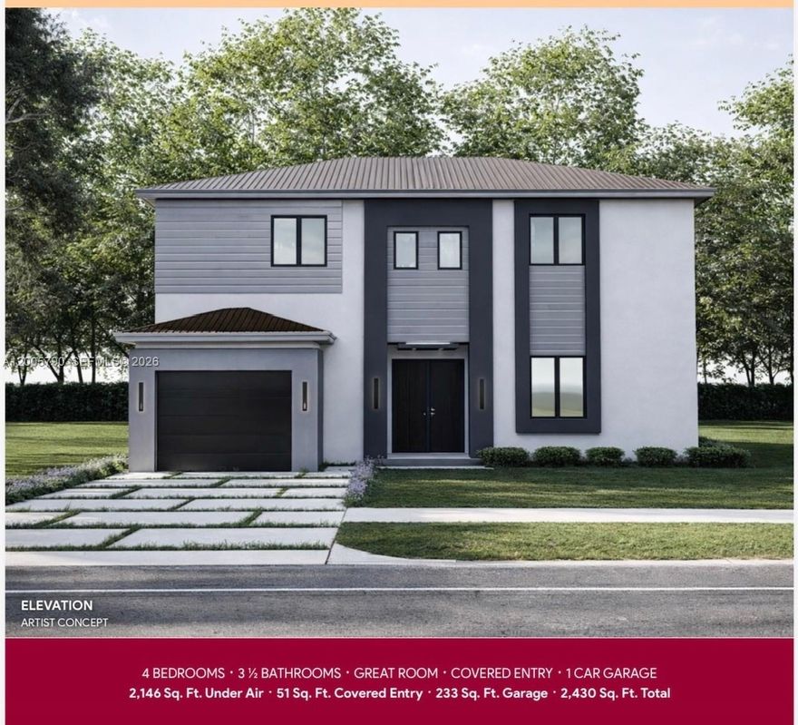 New community in a very central location, only 14 single family houses to be built, No association or CDD, FHA,
Only floor plan available.
4 bedrooms, 3.5 bathrooms with one car garage, Estimated closing date by 11/30/2026