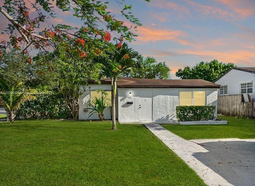 Great opportunity to own or invest in North Miami Beach! This 3-bed, 2-bath home plus office/den/family room or possible 4th bedroom. Resting on a corner lot in a high elevation area, NOT in a flood zone (Zone X). Featuring terrazzo floors, some ceramic tile, and a recently serviced A/C system. Hurricane impact windows throughout offer added peace of mind. Just minutes from NMB City Hall, Greynolds Park, beaches, shopping, and dining. This home is full of potential and possibilities! Easy to show—call today to schedule a tour!