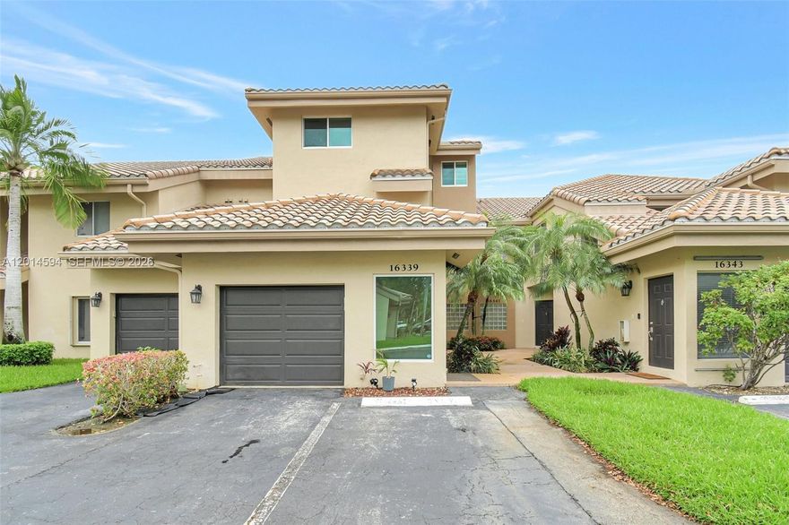 SPECTACULAR GOLF VIEW UNIT IN THE HEART OF WESTON Located in the prestigious community of 16339 Malibu
Dr #22, Weston, FL 33326, this spectacular unit offers the perfect combination of space, elegance, and lifestyle,
featuring breathtaking views of the golf course in one of Weston’s most desirable locations. The property stands
out for its spacious layout and high ceilings, creating a bright, open, and sophisticated atmosphere throughout.
The well-designed floor plan provides generous living and dining areas, ideal for everyday living as well as
entertaining family and friends, all enhanced by beautiful golf course views that elevate the living experience.
Residents enjoy access to a resort-style swimming pool and a spectacular clubhouse, perfect for hosting private
events, celebrations, and social gatherings. These amenities add exceptional value and create a true sense of
community and luxury living. Ideally situated in the heart of Weston, this home offers proximity to A-rated
schools, parks, green spaces, shopping centers, dining, and major highways, delivering both convenience and an
outstanding quality of life. This property represents an excellent opportunity for homeowners and investors alike,located in a high-demand area with strong long-term value. ?? Weston, FL ? Golf course views | Pool | Clubhouse |High ceilings | Prime location
