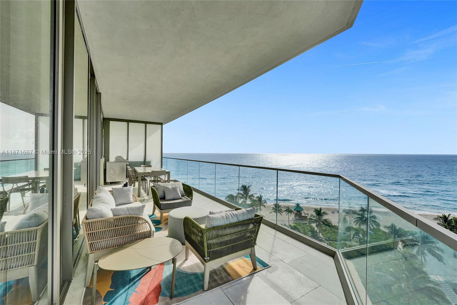 Step into Residences by Armani Casa by world-renowned architect Cesar Pelli and fashion designer Giorgio Armani. This elegantly designed furnished residence has everything you would need from the moment you arrive. Enjoy the stunning ocean views from the spacious balcony equipped with a summer kitchen. Thoughtfully designed spacious split 2 bedroom, 2 and a half bathrooms, and den. The residence features 10-foot-high ceilings with floor to-ceiling glass windows; 10-foot-deep balconies, luxe Armani Dada kitchen featuring Wolf appliances, and spa-like marble-clad Armani Roca bathrooms. Enjoy exclusive luxury resort-style amenities such as pool and beach service, spa, fitness center, private restaurant, cigar and wine lounge, movie theater, valet parking, and more.