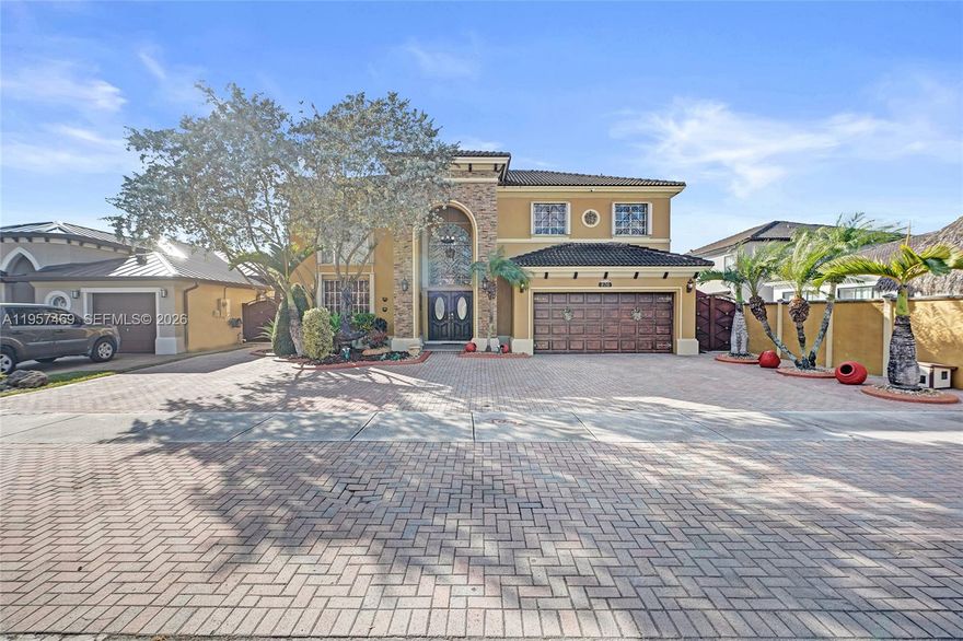 Beautifully maintained waterfront residence offering 4 bedrooms, 3 bathrooms, plus a guest room, with a layout designed for comfortable living and entertaining. The home features ceramic tile flooring throughout, elegant crown molding, and a striking wooden staircase with wrought-iron details.

The kitchen is spacious and functional, complete with wood cabinetry, stainless steel appliances, marble countertops, and generous storage. Living and dining areas are bright and open, with views that connect seamlessly to the outdoor space.

Step outside to a private backyard retreat featuring a pool and spa. The property overlooks a tranquil lake and natural preserve, offering both privacy and scenic views. Tastefully landscaped front and back yards complete this well-appointed home.