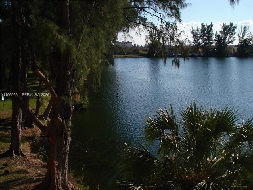 Very nice apartment in front of the lake. Living area and all bedrooms with a great view watching directly to the lake. 3 bedroom and 2 bathrooms in a nice and very friendly community. Washer & dryer inside the unit. Playground for kids, swimming pool, green areas with barbecue facilities. Open views to the lake. Very close to the heart of Hialeah, schools, Westland Shopping Mall, Palmetto Expressway and supermarkets. Ready on March 14th 2026. ONe Parking space assigned but a possibility of a second one.