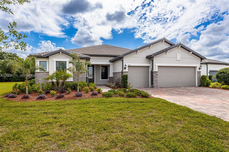 Welcome to your private retreat in the highly desirable River Hall Country Club, a premier golf course community offering luxury, privacy and the Southwest Florida lifestyle just outside Fort Myers. Surrounded by tropical landscaping, the neighborhood creates a welcoming first impression. This upgraded single-family home stands out with enhanced curb appeal and a custom inspired front elevation. Inside, a spacious foyer opens to a dedicated home office with built-in shelving, ideal for work or study. The open concept layout is designed for modern living and entertaining with upgraded lighting and zero-corner pocket sliding glass doors that fully open the home to the outdoors for seamless indoor outdoor living. The split bedroom floor plan offers generous room sizes and thoughtful separation for privacy. An extended garage with epoxy flooring adds valuable storage and utility space. Outside, the screened lanai and pool area create a private backyard escape with room for an outdoor kitchen or expanded entertaining space. Backing to a preserve with no rear neighbors, the home offers rare privacy and a peaceful backdrop. Residents of River Hall enjoy resort style amenities including a championship golf course, community pool, on site dining, fitness center, pickleball courts and walking and biking paths with a golf cart friendly lifestyle. This home delivers upgraded finishes, privacy and premier community living in one of Southwest Florida’s most sought after golf neighborhoods.