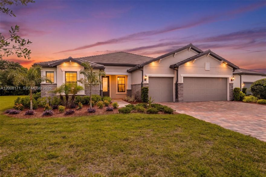 Welcome to your private retreat in the highly desirable River Hall Country Club, a premier golf course community offering luxury, privacy and the Southwest Florida lifestyle just outside Fort Myers. Surrounded by tropical landscaping, the neighborhood creates a welcoming first impression. This upgraded single-family home stands out with enhanced curb appeal and a custom inspired front elevation. Inside, a spacious foyer opens to a dedicated home office with built-in shelving, ideal for work or study. The open concept layout is designed for modern living and entertaining with upgraded lighting and zero-corner pocket sliding glass doors that fully open the home to the outdoors for seamless indoor outdoor living. The split bedroom floor plan offers generous room sizes and thoughtful separation for privacy. An extended garage with epoxy flooring adds valuable storage and utility space. Outside, the screened lanai and pool area create a private backyard escape with room for an outdoor kitchen or expanded entertaining space. Backing to a preserve with no rear neighbors, the home offers rare privacy and a peaceful backdrop. Residents of River Hall enjoy resort style amenities including a championship golf course, community pool, on site dining, fitness center, pickleball courts and walking and biking paths with a golf cart friendly lifestyle. This home delivers upgraded finishes, privacy and premier community living in one of Southwest Florida’s most sought after golf neighborhoods.