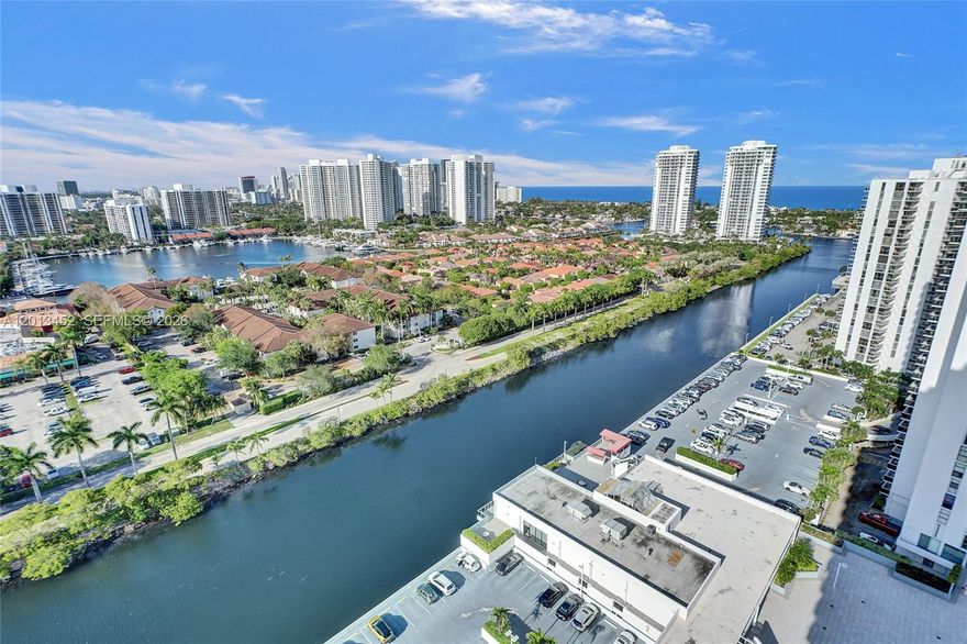 Amazing price for the 23rd floor and view! Nestled in the heart of Aventura this residence boasts breathtaking views that redefine luxury living. Newly renovated unit w/ almost 1100 sq.ft, spacious 2 beds 2 full bath, split plan. Upgraded wood kitchen cabinets with granite countertop & stainless-steel appliances. Both bathrooms are upgraded. Newer high-efficiency A/C system. Ceramic floors throughout. Open balcony w/ amazing views. Light and bright. The community offers 24-hour security w/ concierge service, pool, fitness center, BBQ area, library, billiards room, common laundry & club room. Centrally located near Aventura Mall, Gulfstream Shops, hospitals, restaurants, Brightline train & the beach. This is a rare opportunity to live in 1 of the most sought-after locations in Aventura