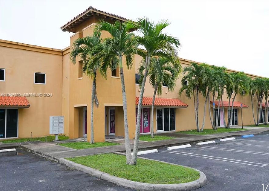 Industrial condo unit with excellent location near Tamiami Airport. Combination office and warehouse space with high ceilings, impact windows and doors, convenient overhead access, and low association fees. Great opportunity for owner/user or investor. Includes two assigned parking spaces and ample visitor parking.