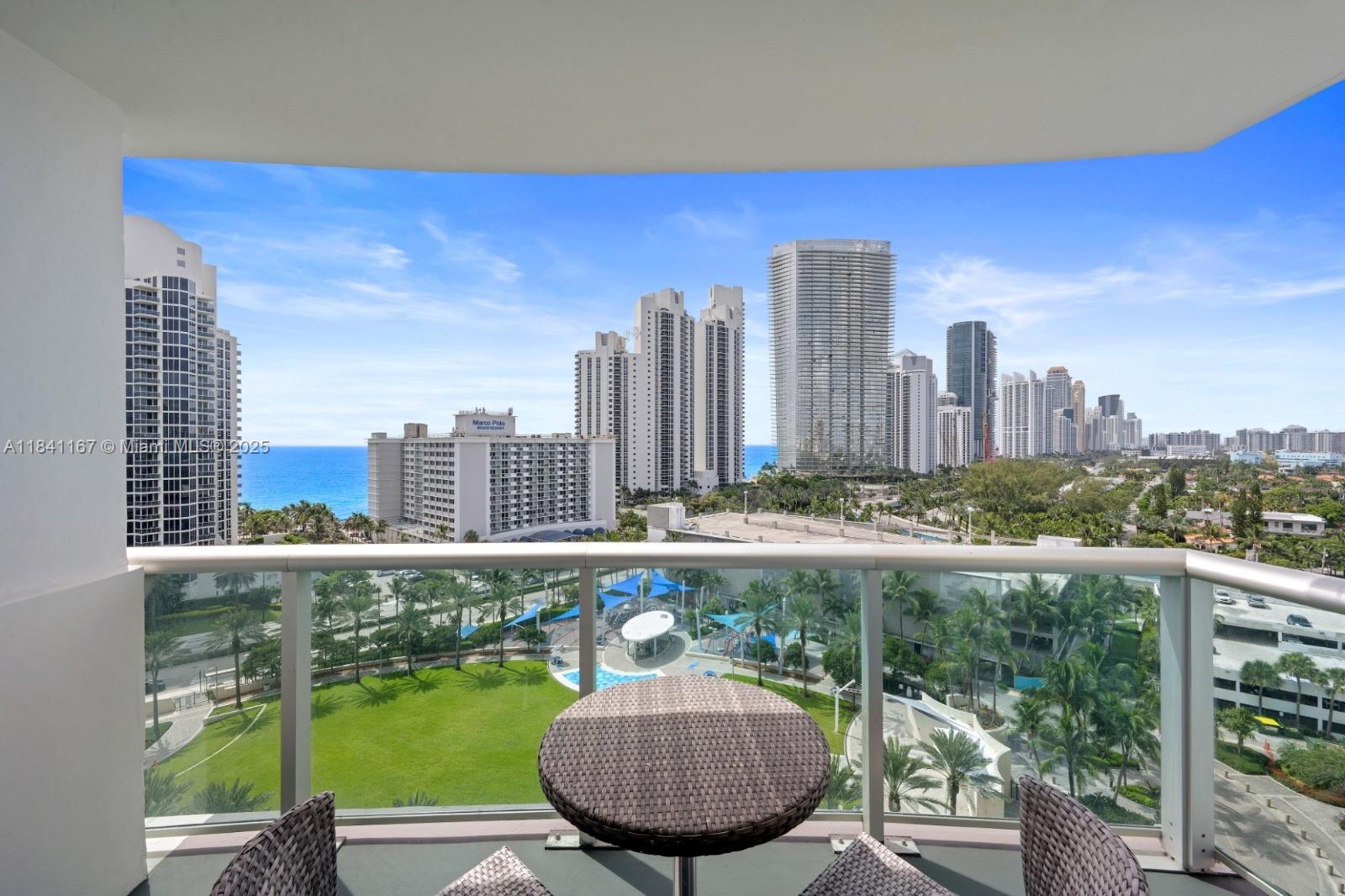 Beautifully furnished 1-bedroom apartment with stunning ocean views from the 14th floor at Ocean Reserve. Spacious layout with lots of natural light, fully equipped kitchen, and walk-in closet. Washer/dryer on the same floor. Resort-style building with pool, gym, tennis courts and 24/7 security. Just across the street from the beach and minutes from Aventura Mall.