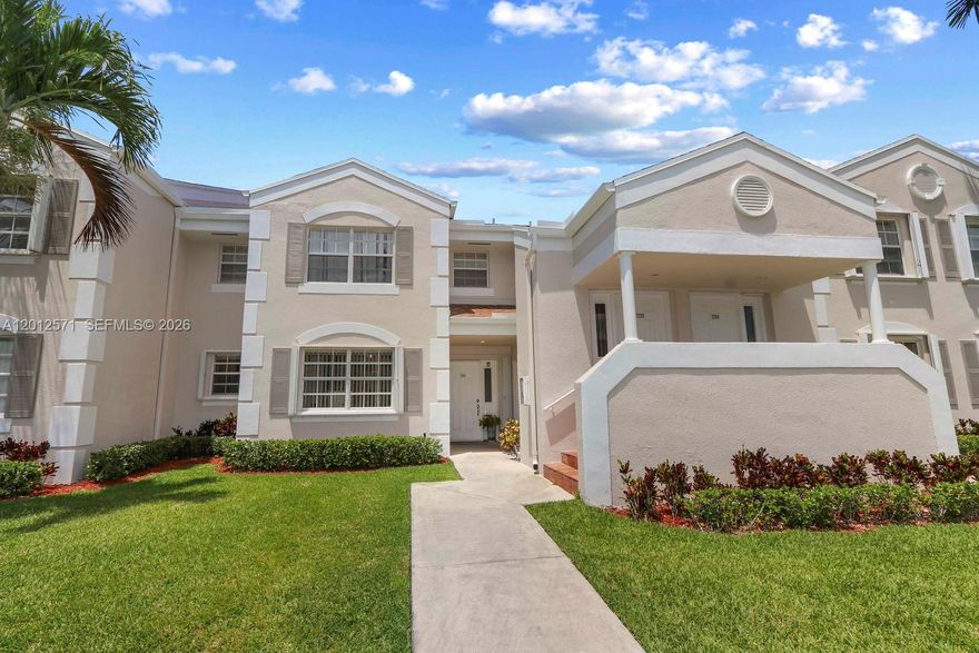 Beautifully maintained and thoughtfully updated 2 BR/ 2 BA condo located on the first floor in the desirable gated community of Keys Gate. This turnkey home features tile flooring throughout creating a clean look. The upgraded kitchen boasts wood cabinets, granite counters, SS appliances and laundry. Enjoy peace of mind with accordion shutters and relax on your private screened patio - perfect for morning coffee or evening unwinding. This condo combines functionality, security, and low maintenance living in a well-kept community close to everything. Furniture is optional.
