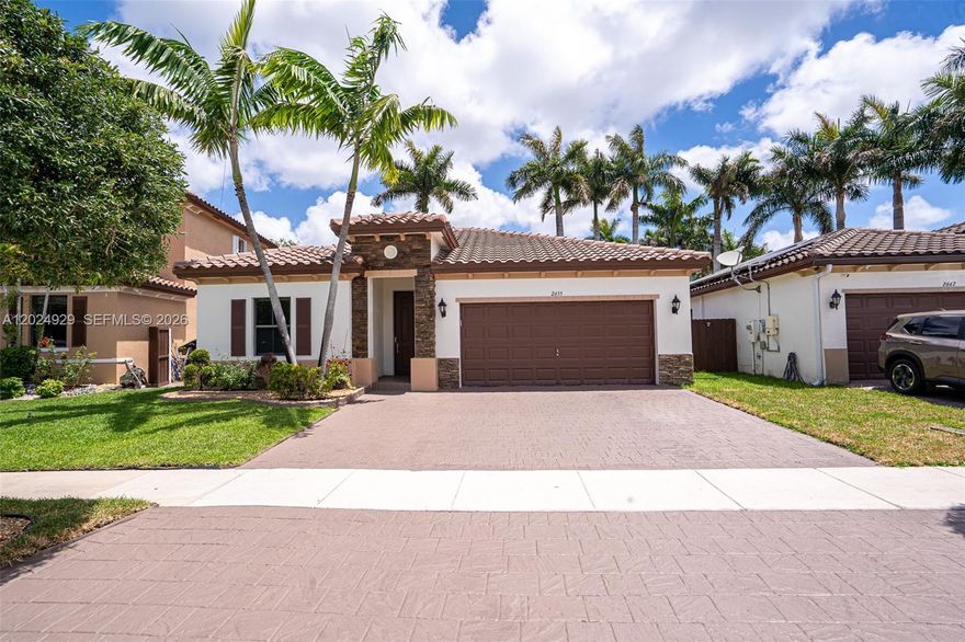 Welcome to this beautiful home located in one of the most desirable communities in Homestead, Florida. This spacious property features 4 bedrooms and 3 full bathrooms, including a large primary suite with a fantastic bathroom complete with both a bathtub and separate shower. The home offers a fenced yard, two private entrances, a lovely patio area, ceiling fans throughout, and parking space for up to 4 cars in the front driveway and 
2 car garage. Situated in a secure and peaceful neighborhood, it provides convenient access to major roads and highways while maintaining a relaxing coastal atmosphere. Enjoy one of the lowest HOA fees in South Florida along with exceptional community amenities, including a stunning clubhouse, resort-style pool, renovated gym, sauna, jacuzzi, children’s water splash area, and an elegant event salon for parties and gatherings. Ideally located just minutes from marinas, the Florida Keys, Florida City Outlet Mall, shopping centers, and excellent restaurants. The area also offers highly rated schools at all levels and close proximity to major universities. This home perfectly combines city convenience with coastal tranquility. Don’t miss the opportunity to see this fantastic property!