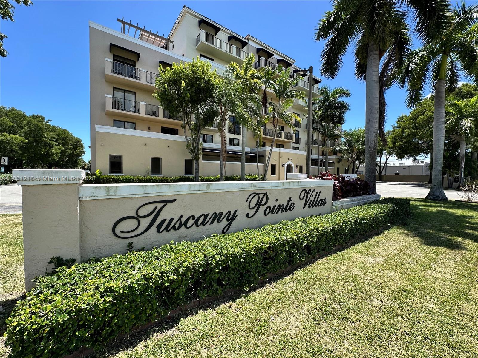 LOCATION, LOCATION, LOCATION! BEAUTIFUL WELL APPOINTED 2 BEDROOMS/2 BATHS PRIVATE CORNER UNIT FEATURES OVERSIZED BALCONY, PERFECT FOR ENTERTANING. IMPACT WINDOWS, STAINLESS STEL APPLIANCES, GRANITE COUNTERTOPS, MODERN BATHS, AIRY, BRIGHT, AND VERY SPACIOUS CLOSETS. WASHER & DRYER INSIDE THE UNIT. BEAUTIFUL COMMON AREAS OFFER SPARKLING POOL & FUN CHILDREN’S PLAYGROUND. ASSIGNED PARKING SPACE UNDER COVER CLOSE TO ELEVATOR PLUS PLENTY OF GUEST’S PARKING. TUSCANY POINTE VILLAS IS A VERY EXCLUSIVE WELL-MAINTAINED CONDOMINIUM COMPLEX MINUTES FROM PALMETTO EXPRESSWAY, TURNPIKE, FIU & MIAMI AIRPORT. VERY SHORT DISTANCE TO RESTAURANTS, GROCERY STORES, SHOPS, & MUCH MORE…NEED WE SAY MORE?