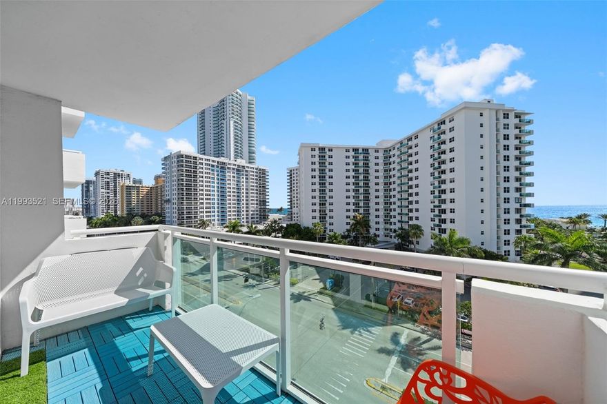 LIVE ACROOS THE BEACH! UNIQUE, HIGH-END, GORGEOUS DESIGN- TRULY ONE KIND*COMPLETELY RENOVATED 1 BED/1,5 BATH SPACIOUS 1,021 SQFT — THE MOST BEAUTIFUL UNIT IN THE BLDG***FULLY REMODELED WITH PERMITS & EXEPTIONAL TASTE* EVERYTHING IS BRAND NEW (2023): NEW A/C, NEW ELECTRICAL PANEL, NEW APPLIANCES, MODERN OPEN KITCHEN WITH SLEEK CABINETS* COFFEE MACHINE & WINE COOLER* FEATURES INCLUDE CUSTOM HIGH BAR TABLE WITH 3 BAR STOOLS, HUTCH WITH LIGHTING, DISPLAY CABINETS & EXTRA WALK-IN PANTRIES***NEW TILE FLOORING THROUGHOUT* BEAUTIFUL BALCONY WITH UPGRADED FLOORING AND FURNITURE* SPA-STYLE BATHROOM WITH SMART TOILETS AND LIGHTED MIRRORS.* INCLUDES "TRIDDAER AIR" PURIFICATION SYSTEM (2023, $1,500)* HIGH-QUALITY MODERN FURNITURE IS NEGOTIABLE, INCLUDING SONY 85” TV IN LIVING ROOM & SONY 65” TV IN BEDROOM* "ECOVACS ROBOTIC VACUUM & MAP"INCLUDED* HOA INCLUDES: WATER,CABLE TV, INTERNET,2-PARKING SPACES* CAN BE RENTED IMMEDIATELY — PERFECT FOR INVESTORS* ENJOY ACCESS TO SISTER BUILDING ON THE OCEAN SIDE WITH FULL RESORT-STYLE AMENITIES: 2 FITNESS CENTERS, 2 HEATED POOLS, MASSAGE ROOMS, STEAM ROOM, SPA, POOL-SIDE CABANAS, TIKI BAR, 24-HOUR SECURITY, CONCIERGE, VALET, CONVENIENCE STORE, BUSINESS CENTER AND MORE*WALK TO THE HOLLYWOOD BROADWALK, RESTAURANTS, AND SHOPS* PET FRIENDLY***NEXT TO BRAND NEW PUBLIX*RENOVATED BUILDING RESIDENCE ON HOLLYWOOD WITH PRIVATE BEACH ACCESS! SHORT DRIVE TO FORT LAUDERDALE AIRPORT*  DON'T MISS OUT!!!