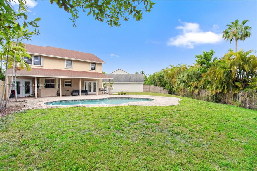This Home Offers a Bright, Spacious and Well Appointed Floor Plan. 4 Bedrooms 2 Baths Upstairs, 1/2 Bath Downstairs. Beautiful Pool (recently resurfaced). All Tile Floors Downstairs, Spacious Living, Dining and Den For Entertaining. Expansive Backyard, Largest Lot in the Community! No Rear Neighbors. Enjoy and Bring Your Vision for Pool and BBQ Days with Friends and Family! Endless Potential. Great Neighborhood and Neighbors! Easy Access to Highways, Many Nearby Dining and Shopping Choices, Close to Hardrock Hotel and Casino and Dolphin Stadium. 3 Major Hospitals Close by. Contact Listing Agent. SHOWINGS SUNDAY 2-4