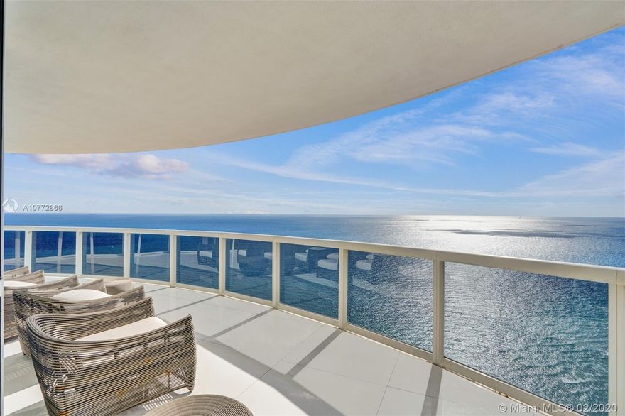 Step in from your private elevator entry to this extraordinary 4,045 sqft direct ocean penthouse with panoramic views of the ocean. This PH has been completed in 2013 with electric blinds, ceramic floors, smart home system projected by an architect to the smallest details. It includes FENDI living & dining rooms furniture, Artefacto bedrooms and terrace and a Hardman Peck & Co self-playing piano. Top of the line kitchen with Italian cabinets and Miele/Sub-Zero appliances. Light fixtures are from Swarovski, made to order doors by Dayoris and custom entertainment center. Trump Royale is part of an 11 acre ocean front property with features and amenities of a 5–star resort. It includes an 8000 Sf fitness facility, owner’s spa, tennis court, pool & room service, bar, restaurant and more.
