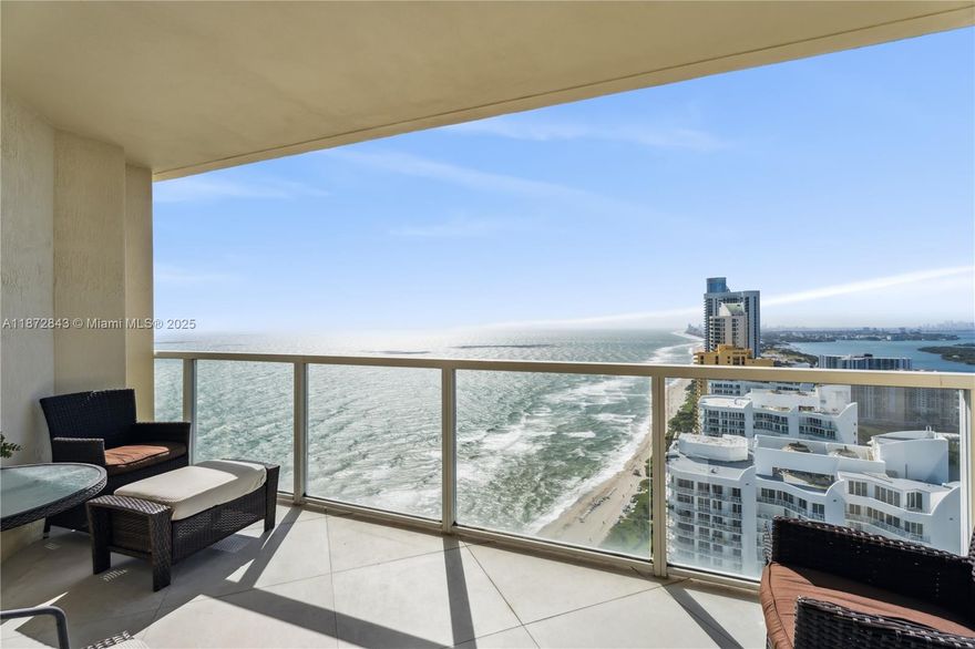 Spectacular, south-facing, recently renovated condo. Enjoy unobstructed, breathtaking ocean views, views of the intracoastal and the city of Miami from your private extended balconies. Two parking spaces, one valet parking and desirable self-parking space are included. Amenities include state of the art new fitness center, sport lounge, children’s room, pool, valet parking, 24-hour concierge service, and convenient beach service. Walking distance to stores, banks, supermarket, and restaurants. Minutes to Aventura Mall and Bal Harbour Shops. Easy to show.