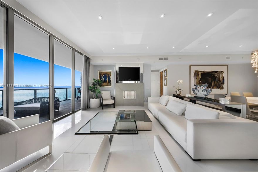 Rarely available oceanfront residence at the most sought-after South Tower in the iconic St. Regis Bal Harbour.  Enjoy direct ocean views from this spacious 2  Bedrooms + Den  with 2 & 1/2 baths delivered turn-key, tastefully furnished with elegant finishes throughout and top-of-the-line appliances.
St. Regis offers 5 stars 5 diamonds resort style amenities including luxurious Remede Spa, upscale Mediterranean restaurant, Lounge & Wine Bar, Pool and Beach services,24 hours in room dining, world class Concierge & Signature Butler service. Directly across from the  world renowned Bal Harbour Shops. See Broker Remarks.