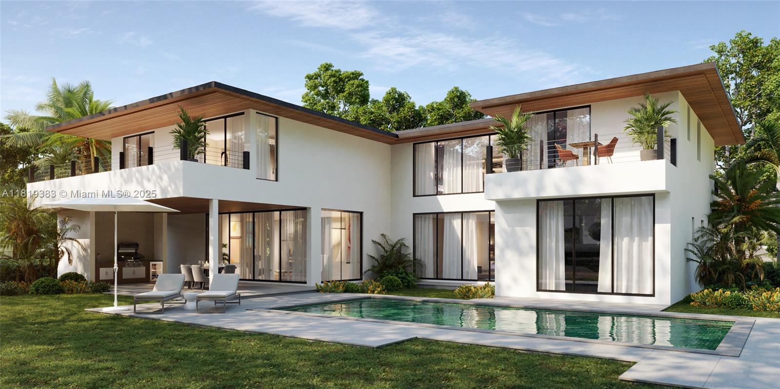 Live the ultimate South Miami lifestyle in this brand-new, Bali-inspired 6BD/6.5BA retreat. Set on an oversized 17,940 SF lot, it offers sleek modern lines, expansive glass walls, and warm wood accents. The open-concept plan features a chef’s kitchen with custom cabinetry, waterfall island, and wine wall. Floor-to-ceiling windows create seamless indoor-outdoor flow to a covered terrace, summer kitchen, and sparkling pool. Perfect for unforgettable gatherings or quiet family moments. Upstairs balconies provide private retreats with lush tropical views. Steps from parks, boutiques, and dining, this rare blend of modern, tropical luxury and urban convenience won’t last!